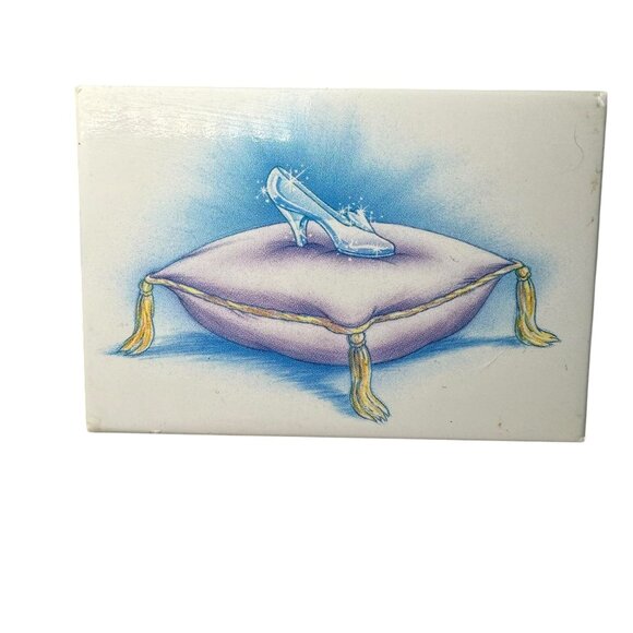 Vintage Cinderella Glass Slipper 2" x 3" Fridge Magnet Princess Disneyland Parks - Picture 1 of 3